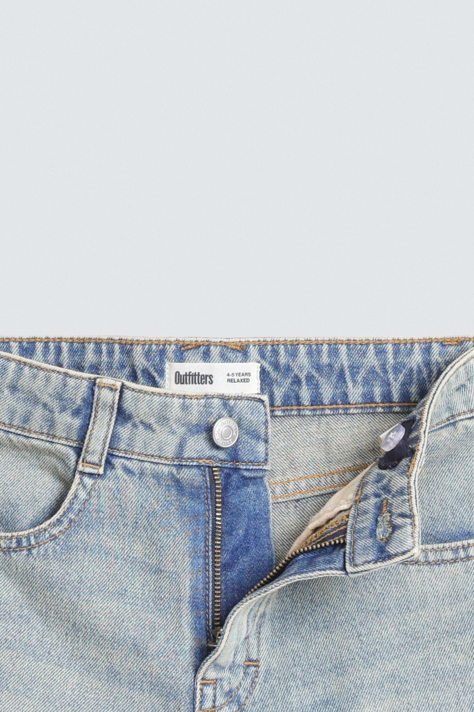 Denim Shorts With Frayed Hem - Image 2