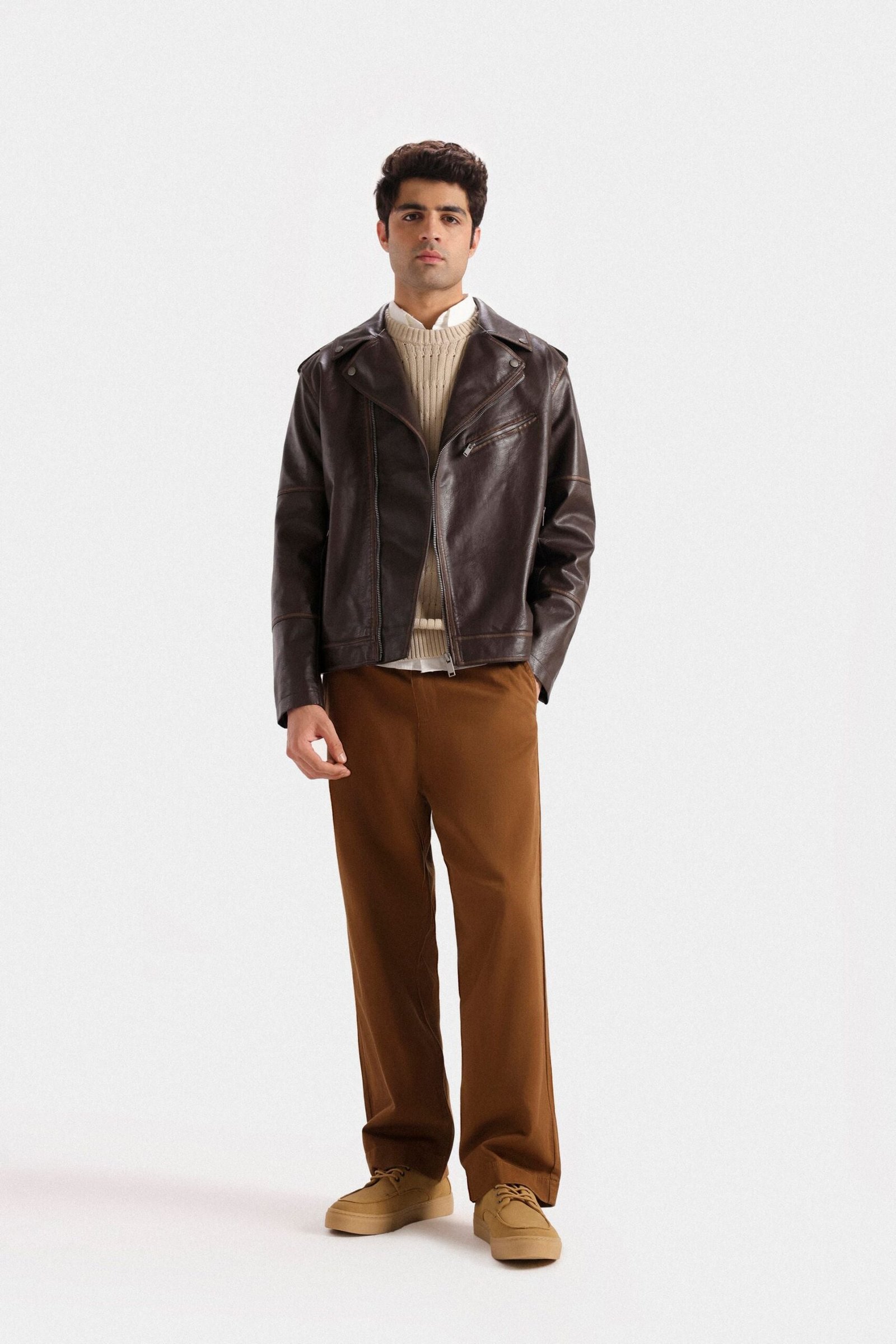 Faux Leather Biker Jacket - Image 9