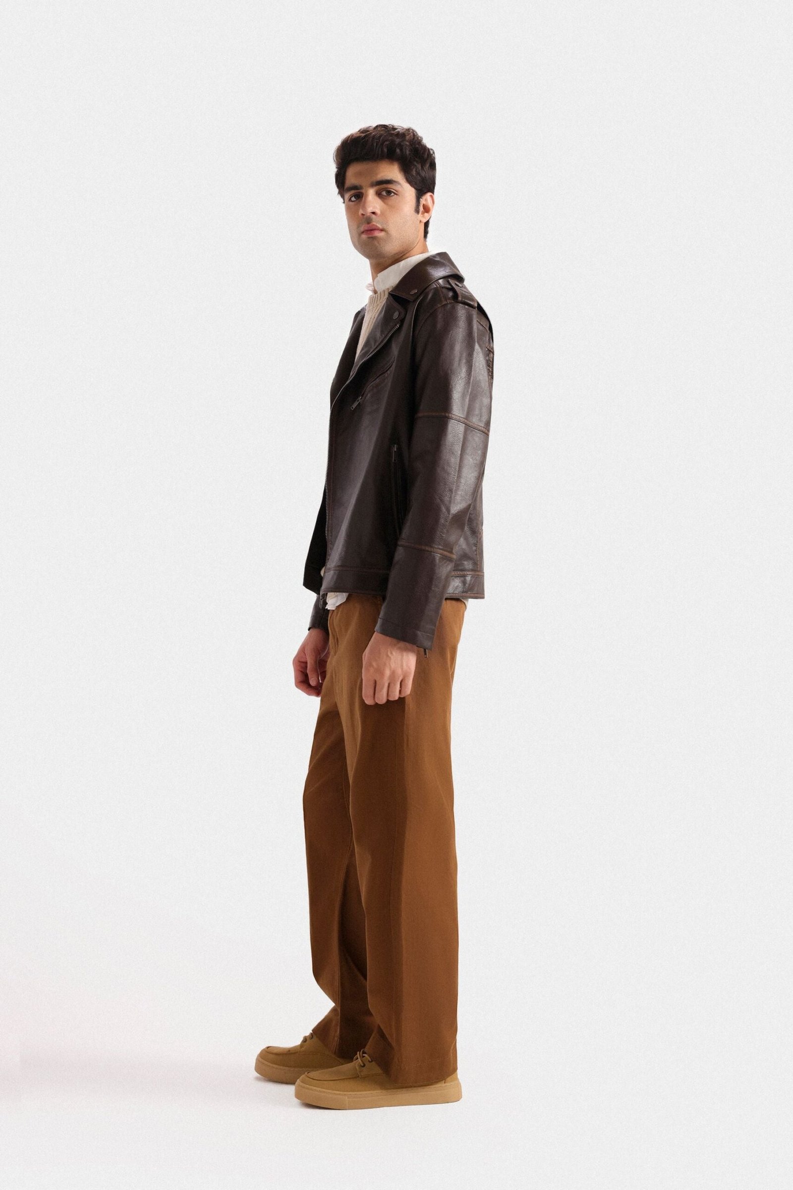 Faux Leather Biker Jacket - Image 11