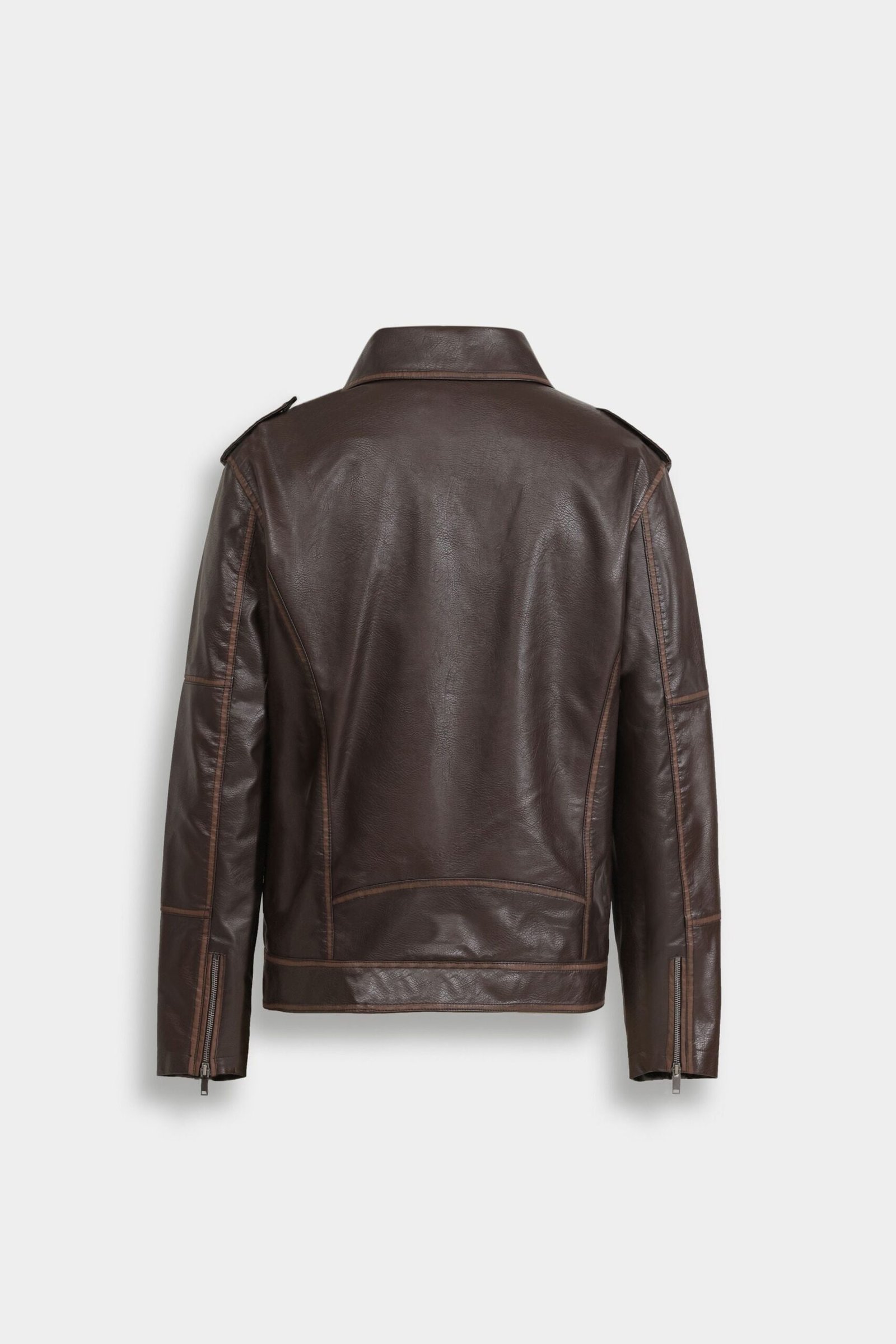 Faux Leather Biker Jacket - Image 15