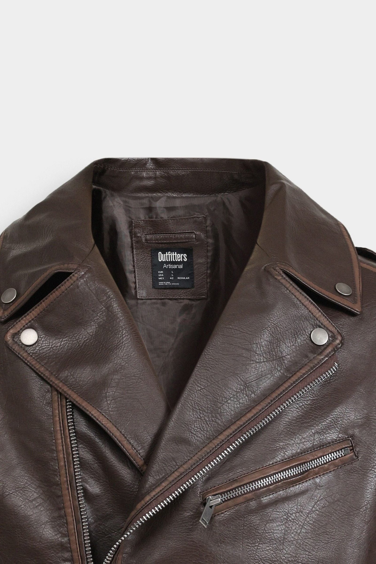 Faux Leather Biker Jacket - Image 14