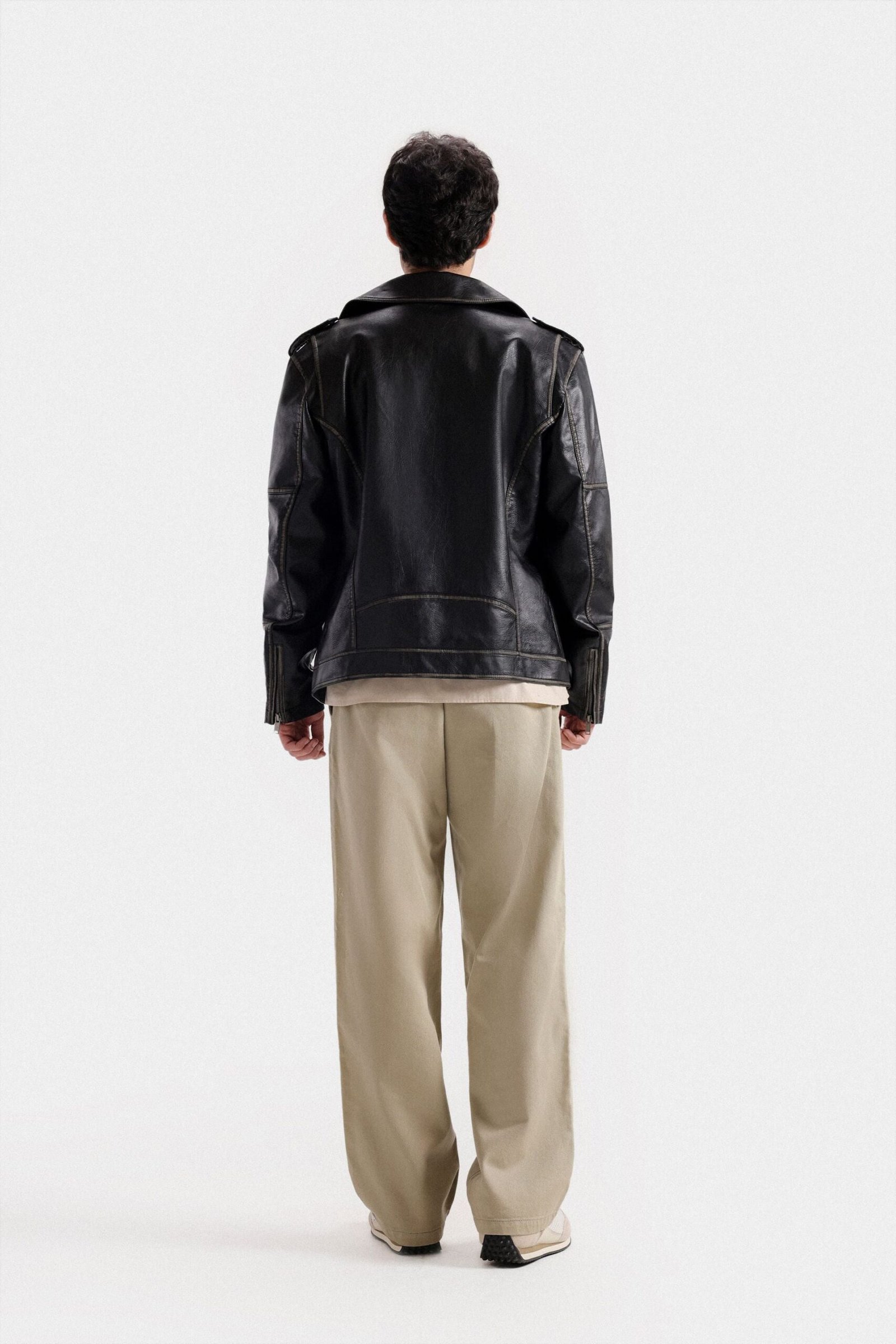 Faux Leather Biker Jacket - Image 5