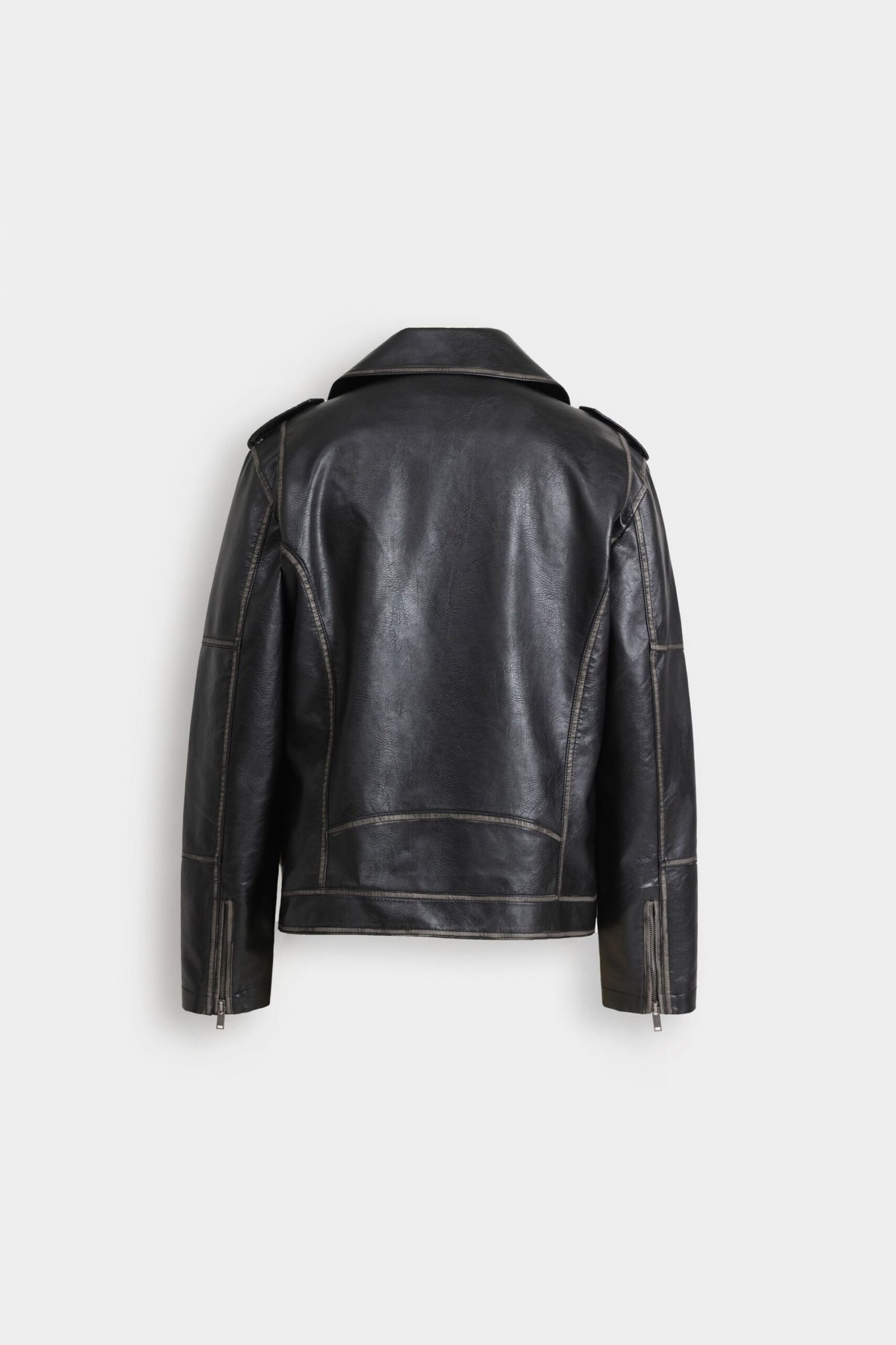 Faux Leather Biker Jacket - Image 8