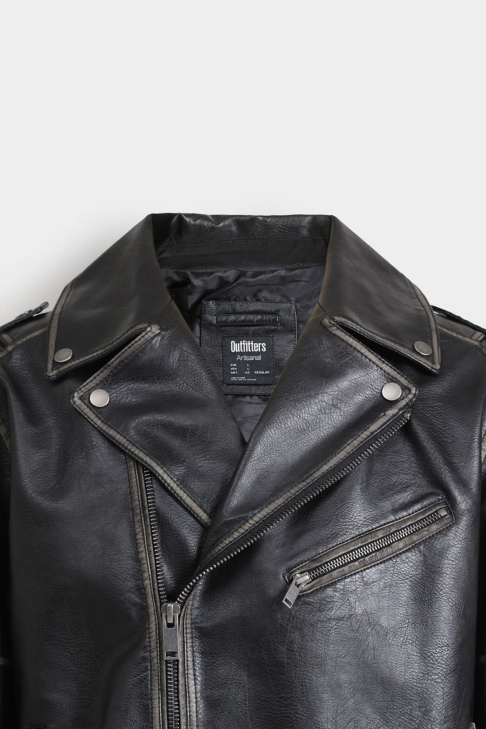 Faux Leather Biker Jacket - Image 7