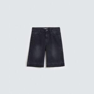 Denim Shorts With Frayed Hem