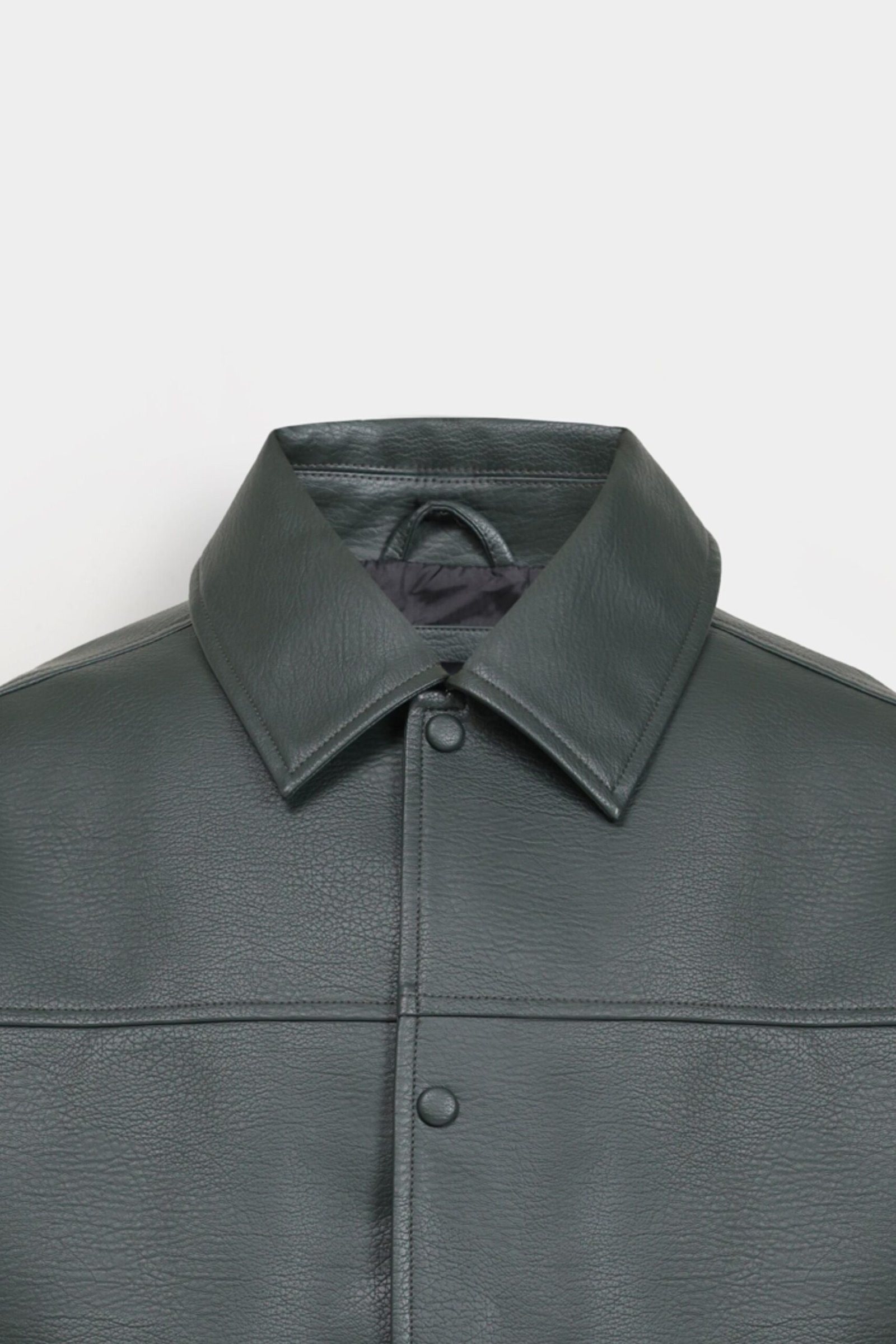 Faux Leather Bomber Jacket - Image 9