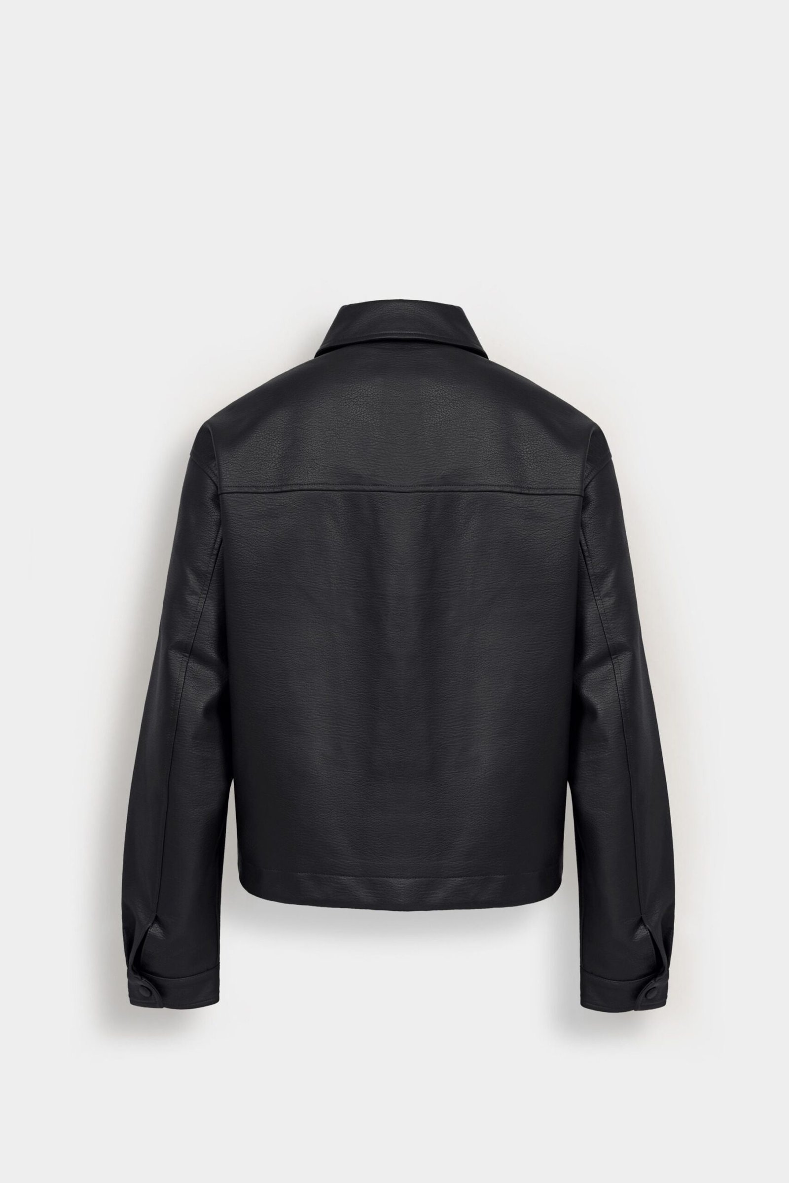Faux Leather Bomber Jacket - Image 3