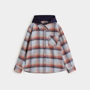 Checkered Shirt With Hood