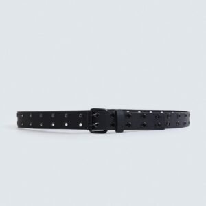 Faux Leather Grommet Belt