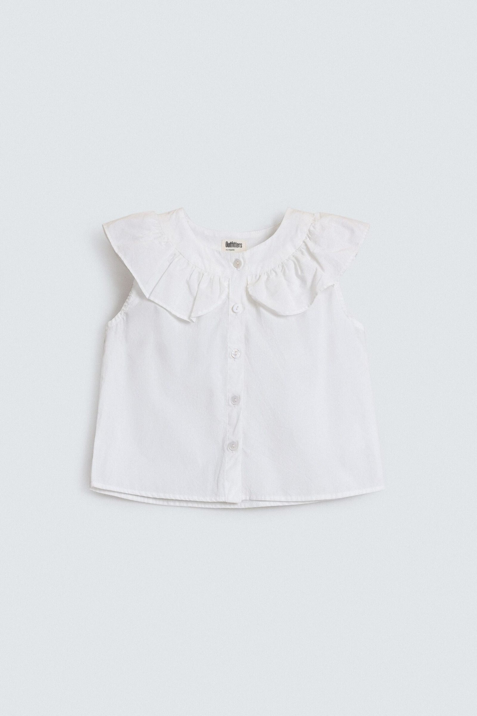 Cropped Shirt With Ruffle Detail