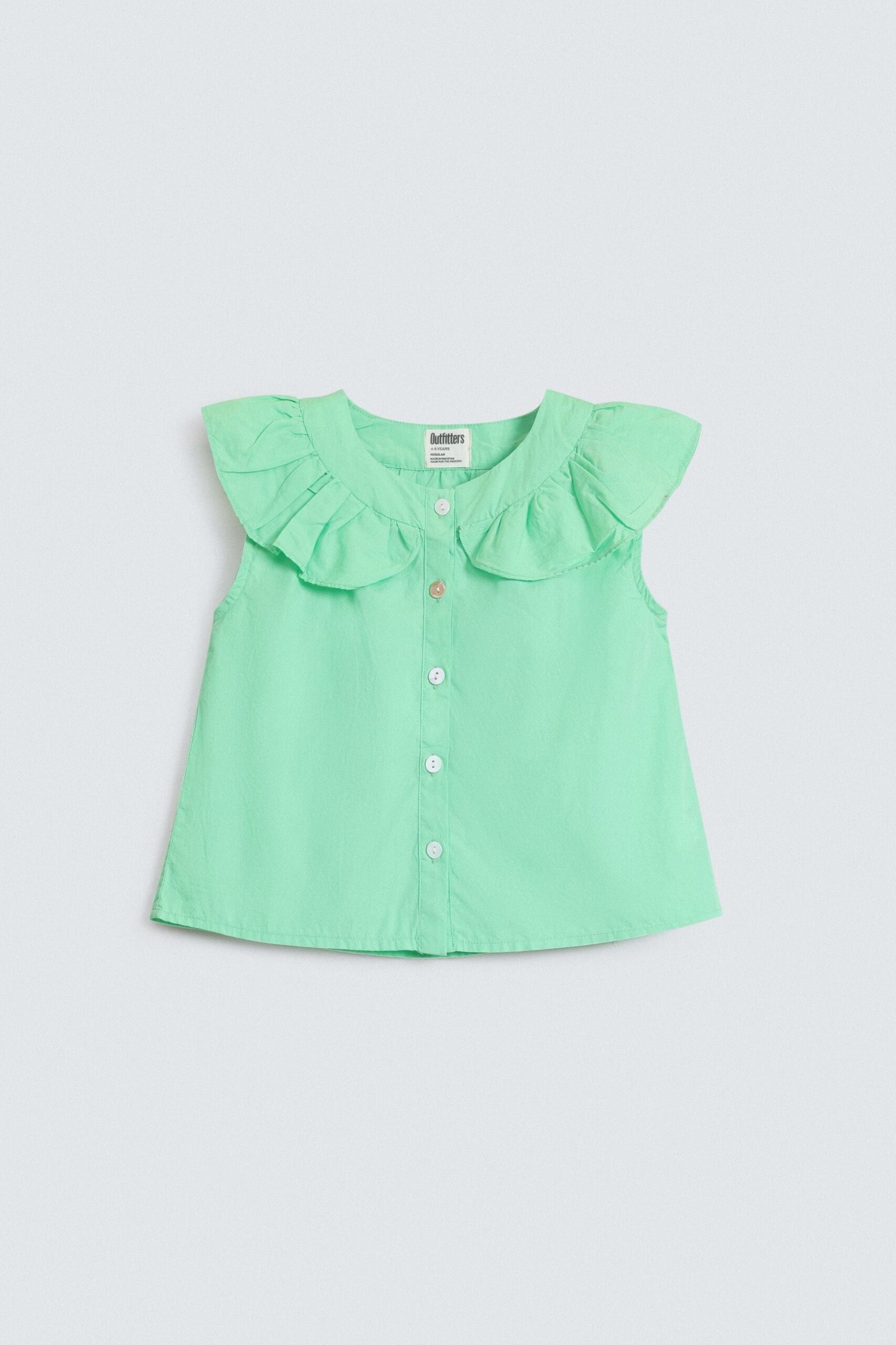 Cropped Shirt With Ruffle Detail - Image 7