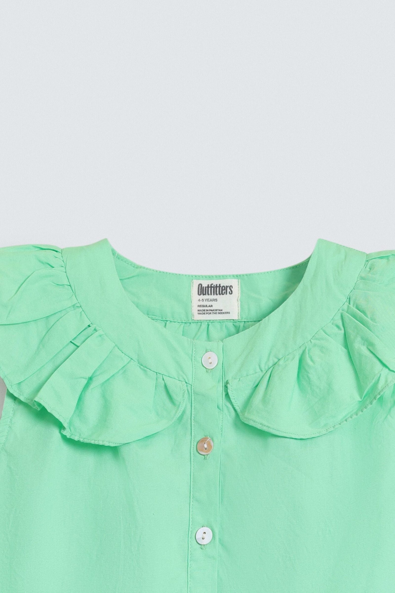 Cropped Shirt With Ruffle Detail - Image 8