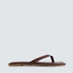 Faux Leather Flip Flops