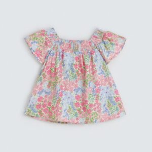 Cropped All-Over Print Blouse