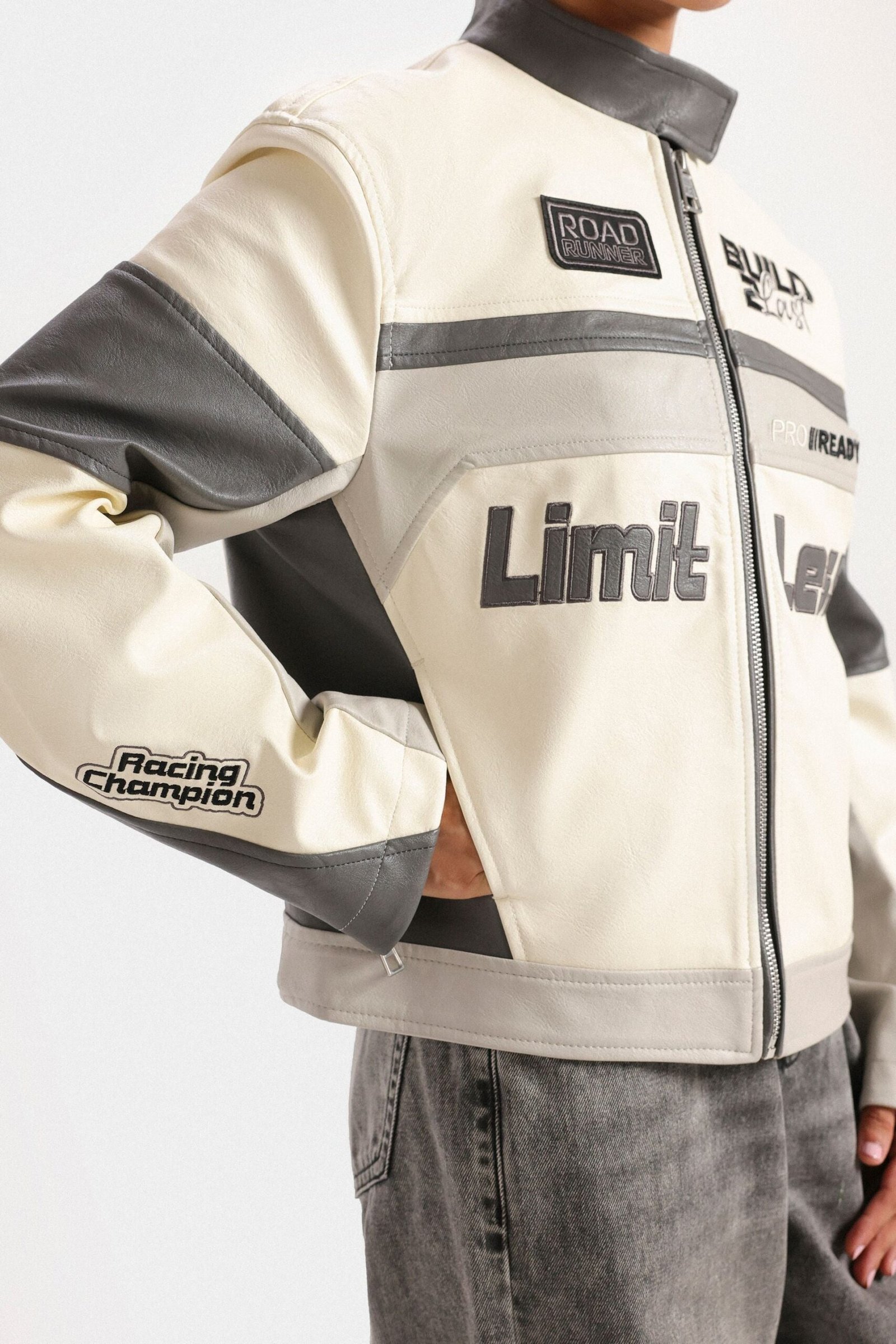 Faux Leather Biker Jacket - Image 2