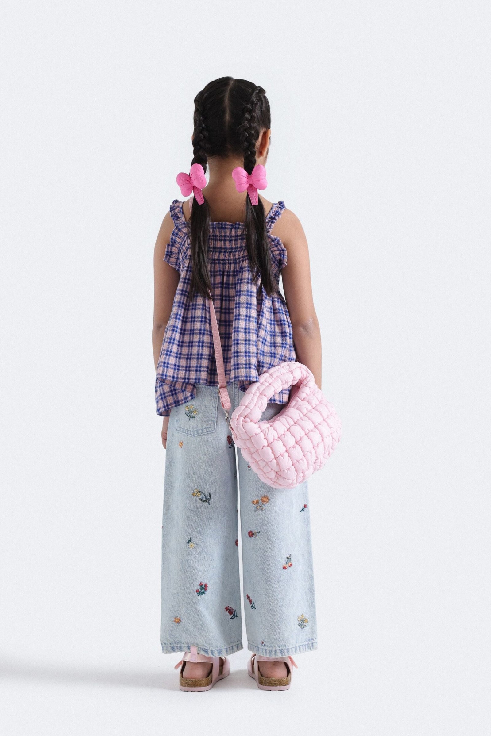 Checkered Blouse With Shirring Detail - Image 5