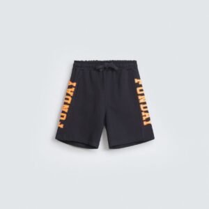 Slogan Print Knit Shorts