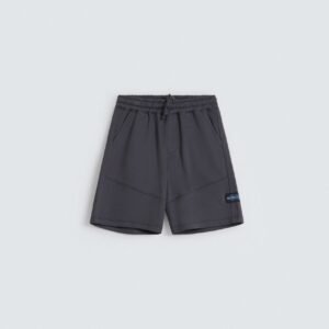 Knit Shorts With Label Patch