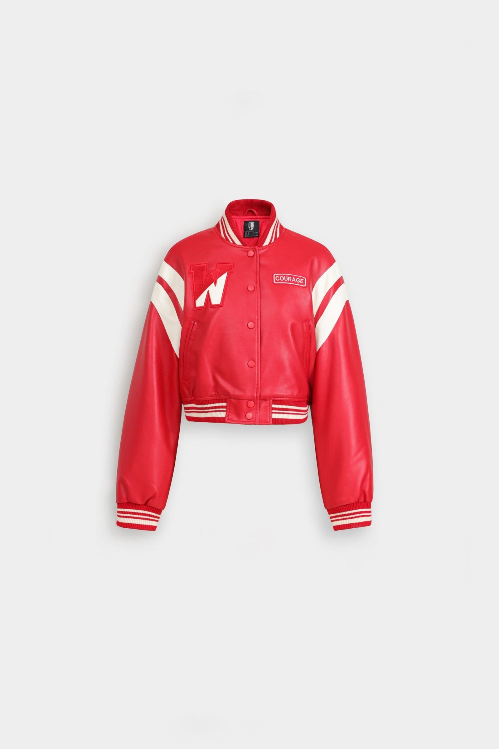 Faux Leather Varsity Jacket - Image 13