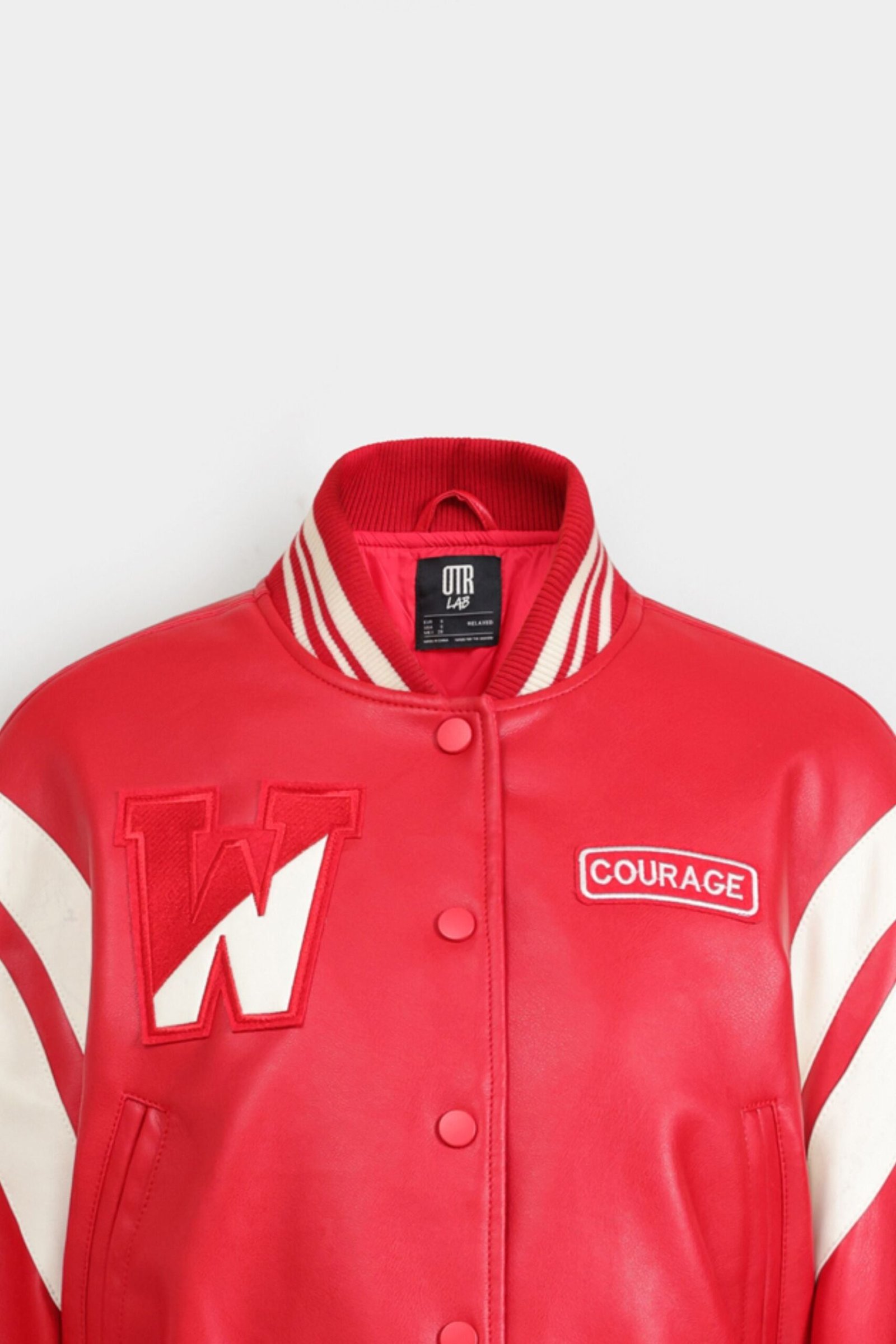 Faux Leather Varsity Jacket - Image 14