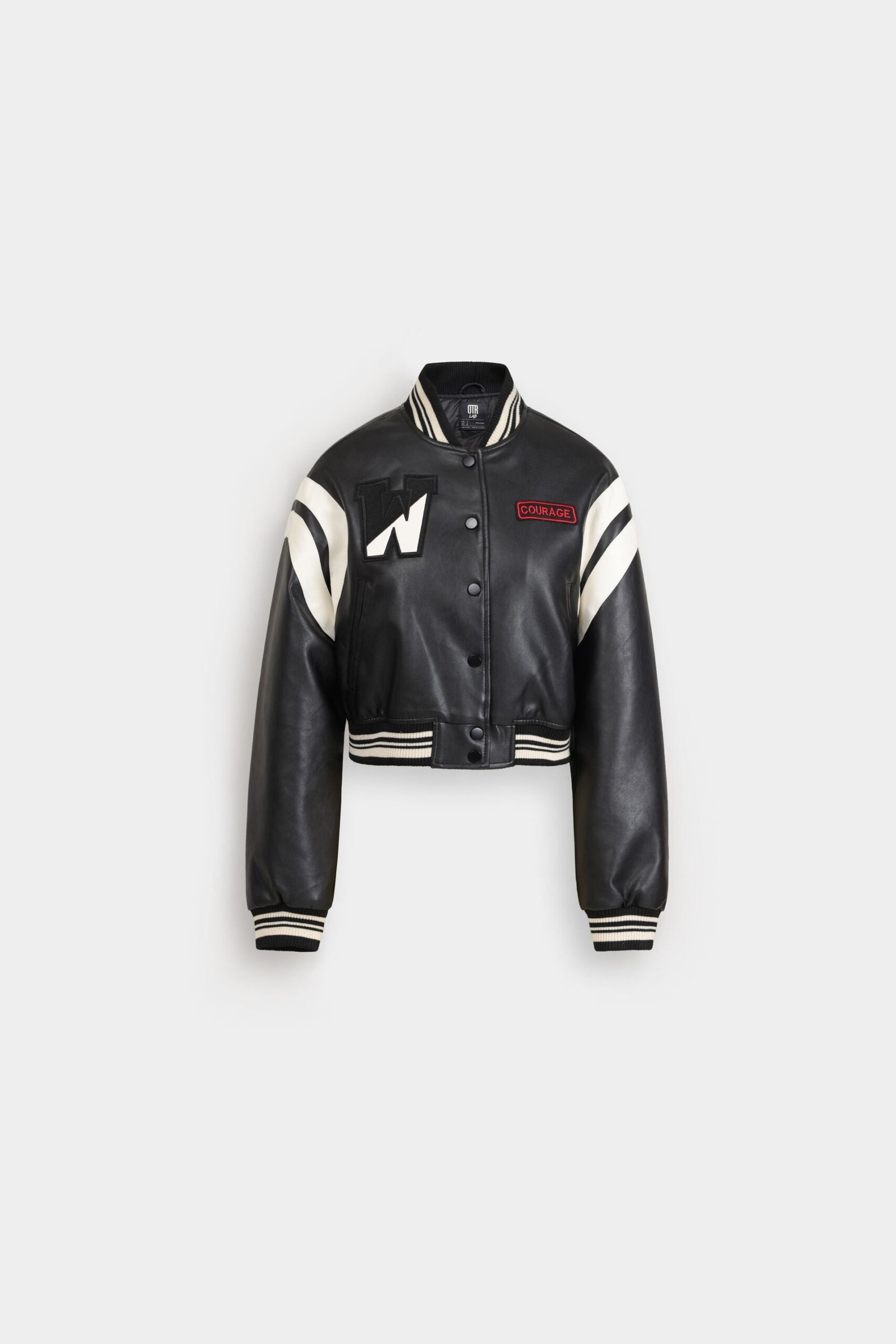 Faux Leather Varsity Jacket - Image 6
