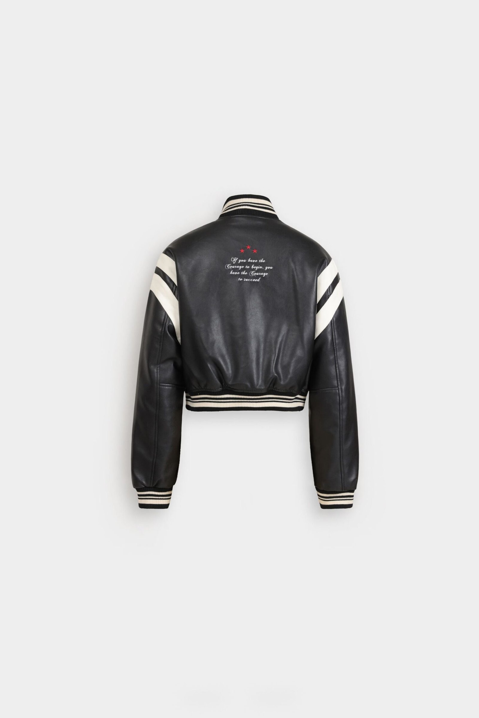 Faux Leather Varsity Jacket - Image 8
