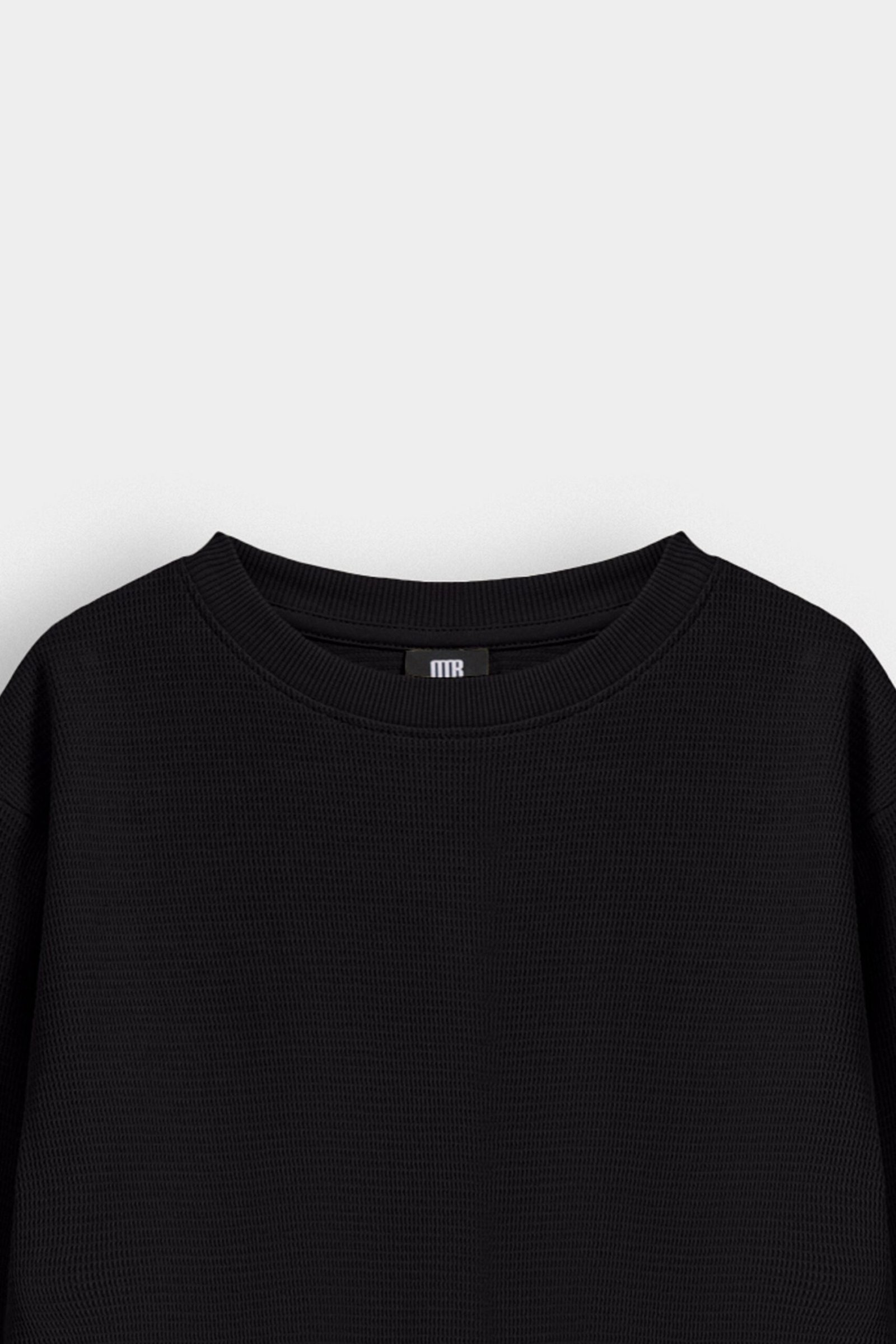 Basic Textured Sweatshirt - Image 2