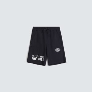 Slogan Print Knit Shorts
