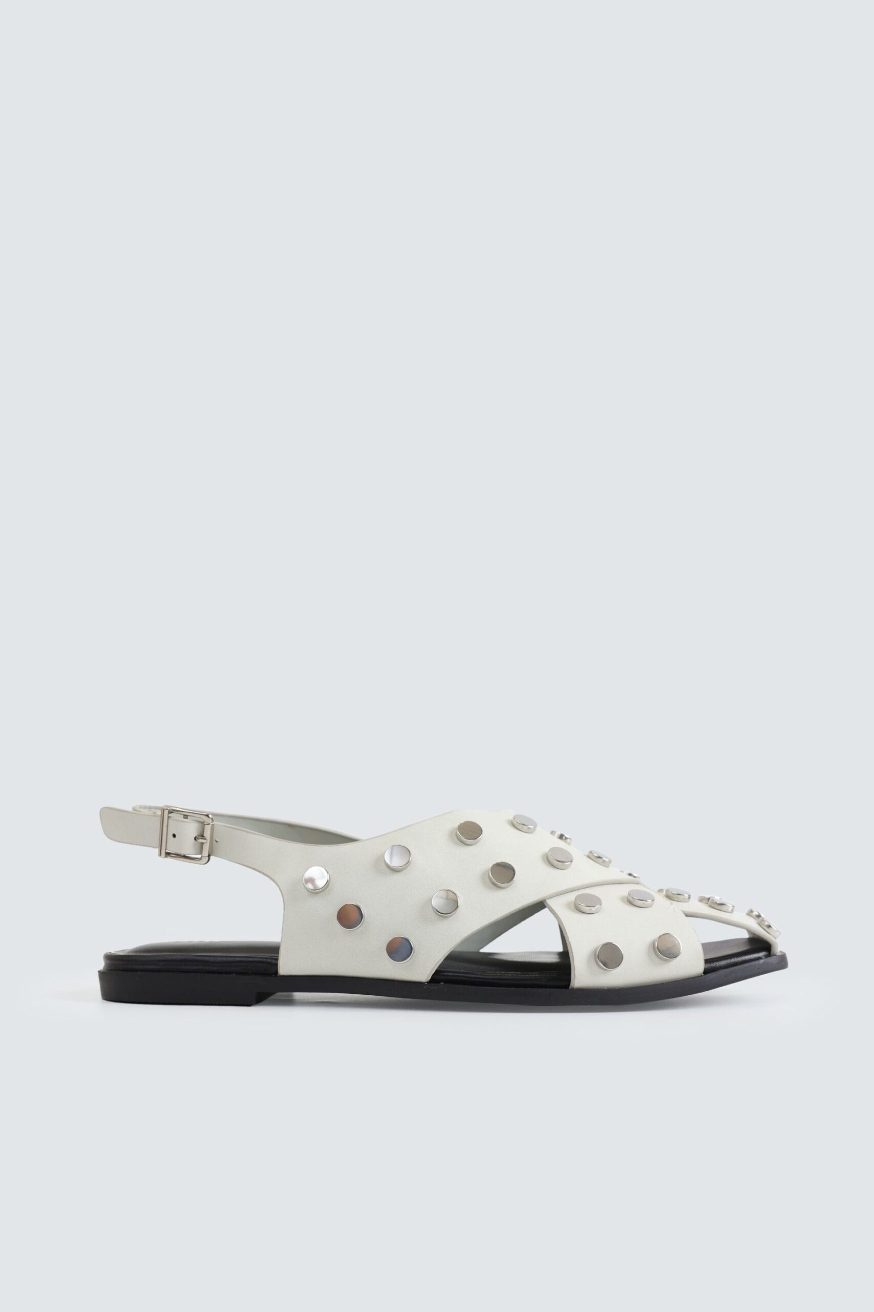 Criss-Cross Studded Mules