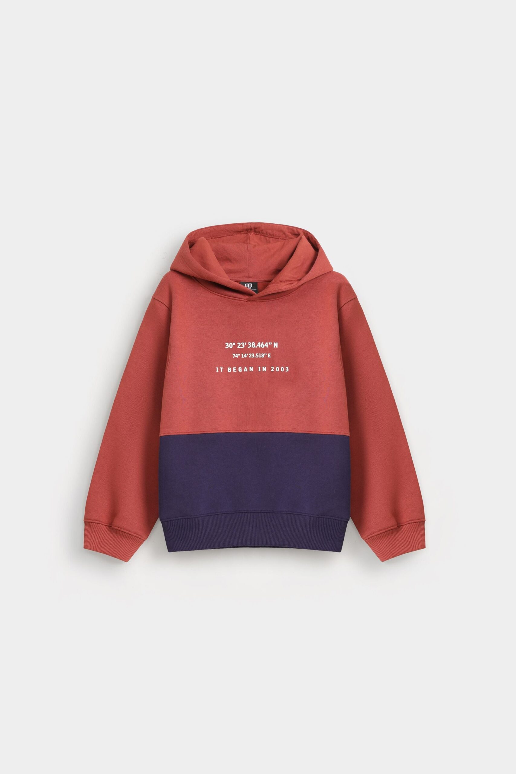 Color-Block Slogan Hoodie