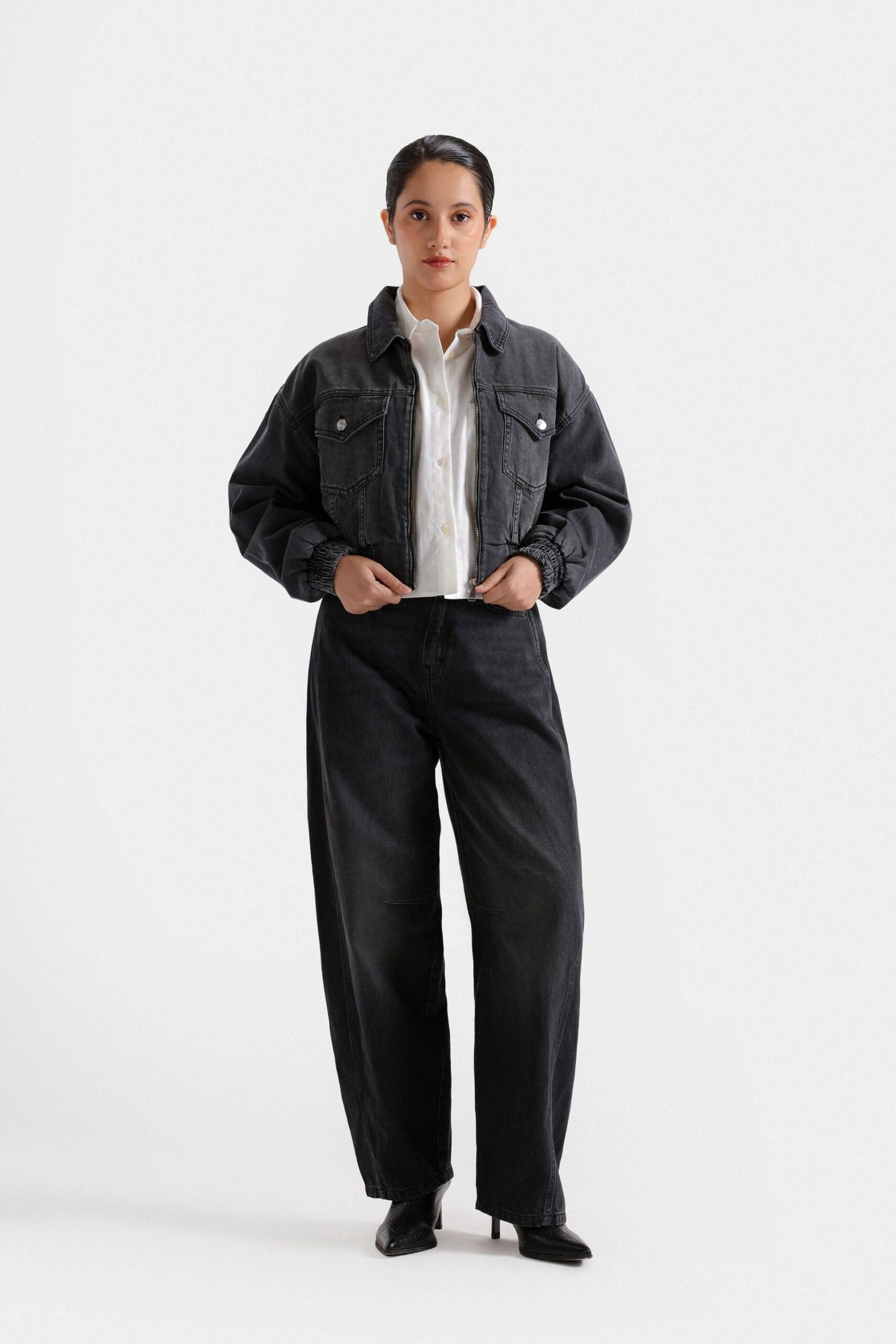 Cropped Denim Trucker