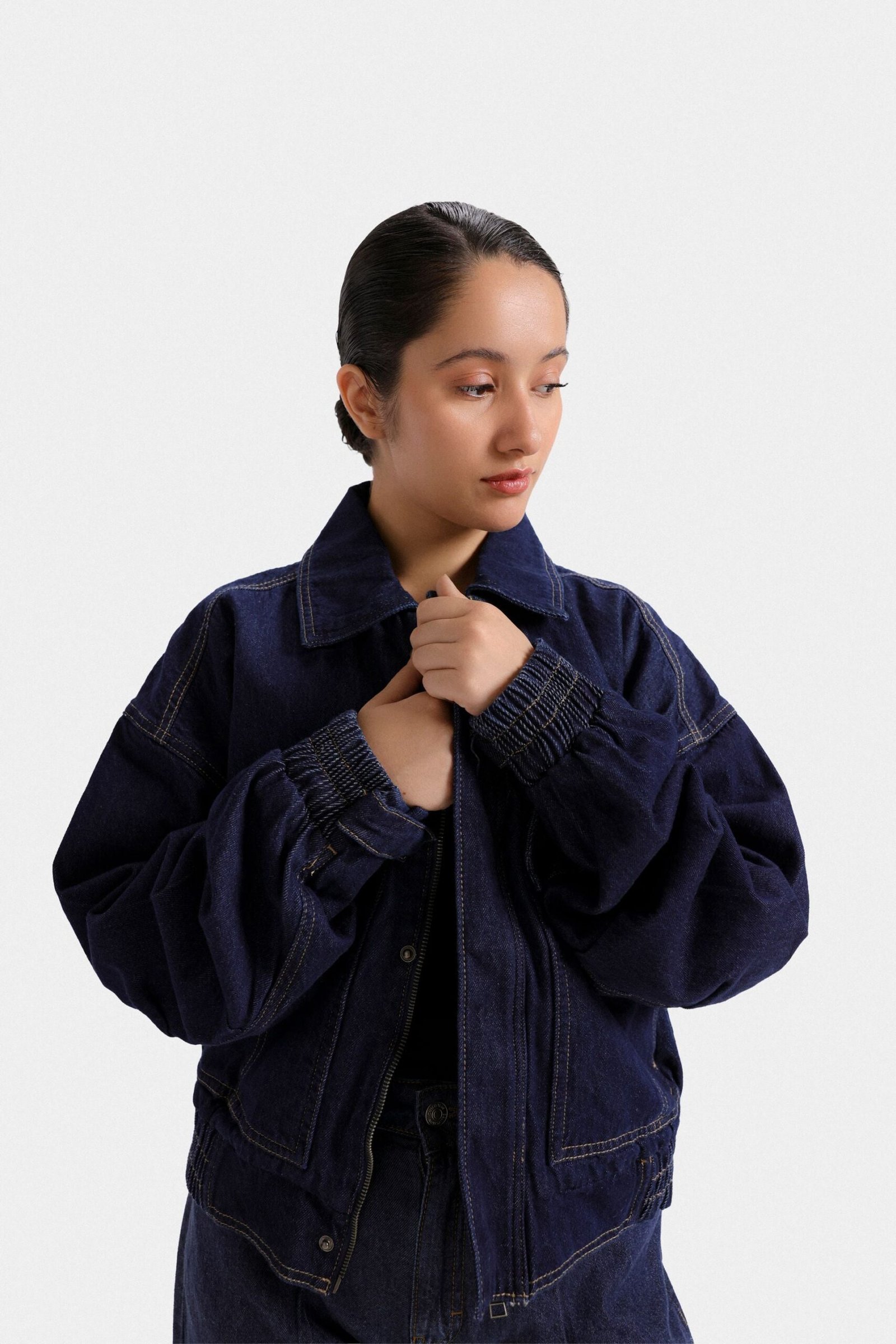 Cropped Denim Jacket - Image 2
