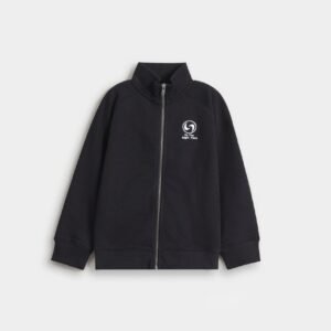 Embroidered Zipper Sweatshirt