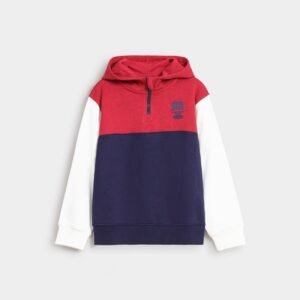 Color-Block Slogan Print Hood