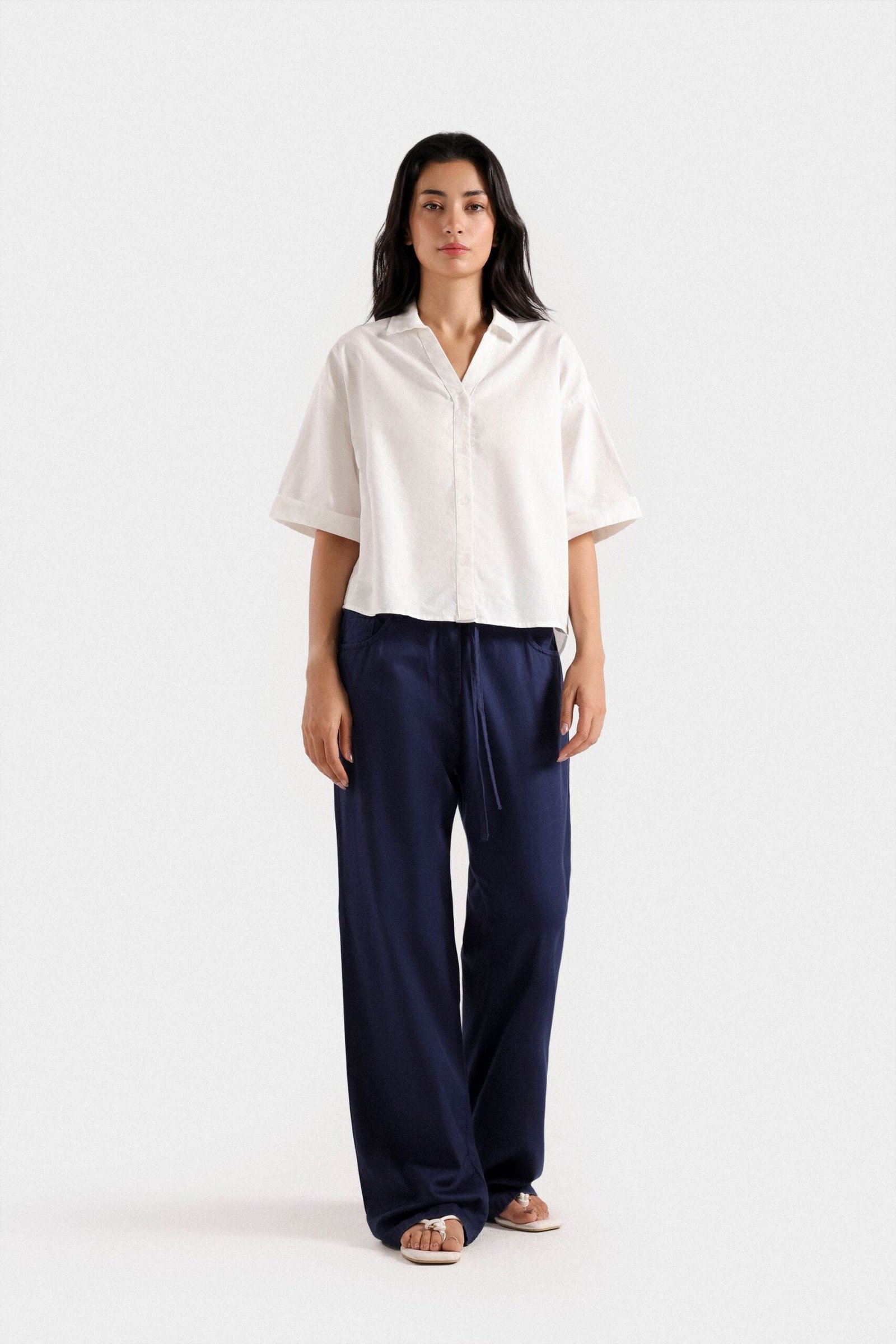 Straight Flowy Trousers - Image 9