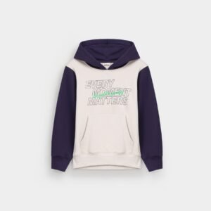 Color-Block Slogan Hoodie