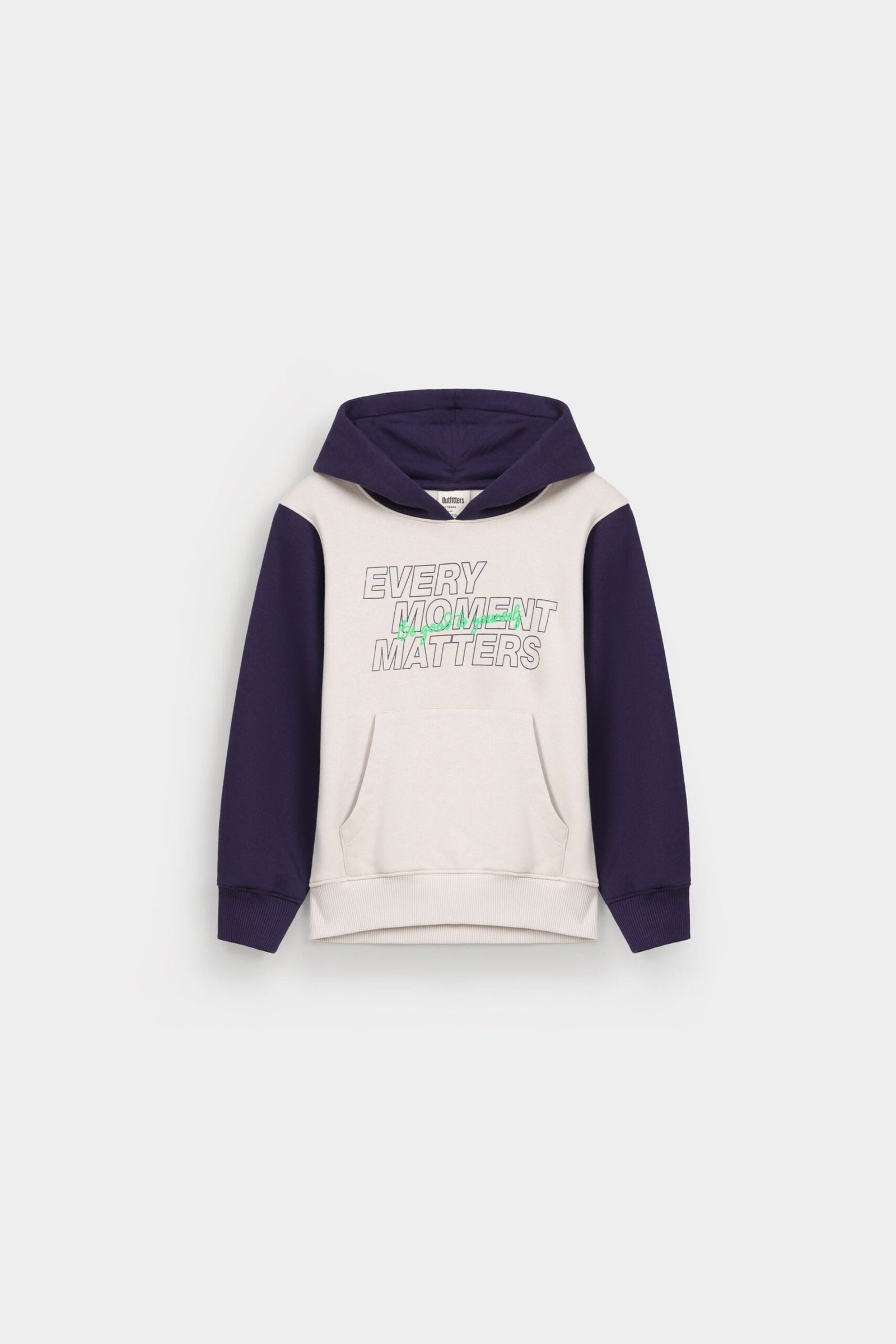 Color-Block Slogan Hoodie
