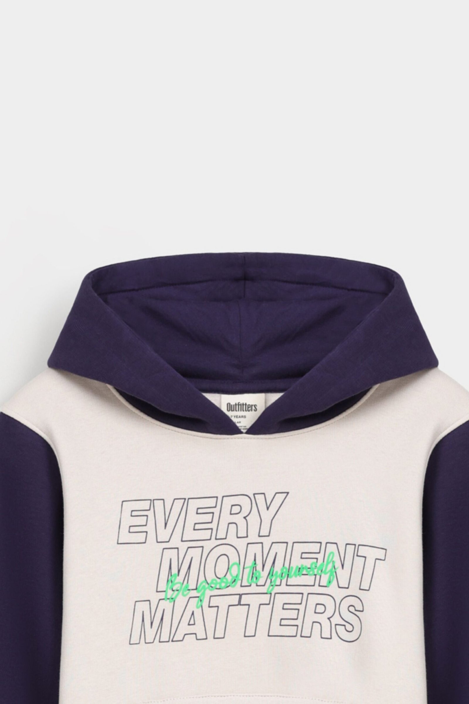 Color-Block Slogan Hoodie - Image 2