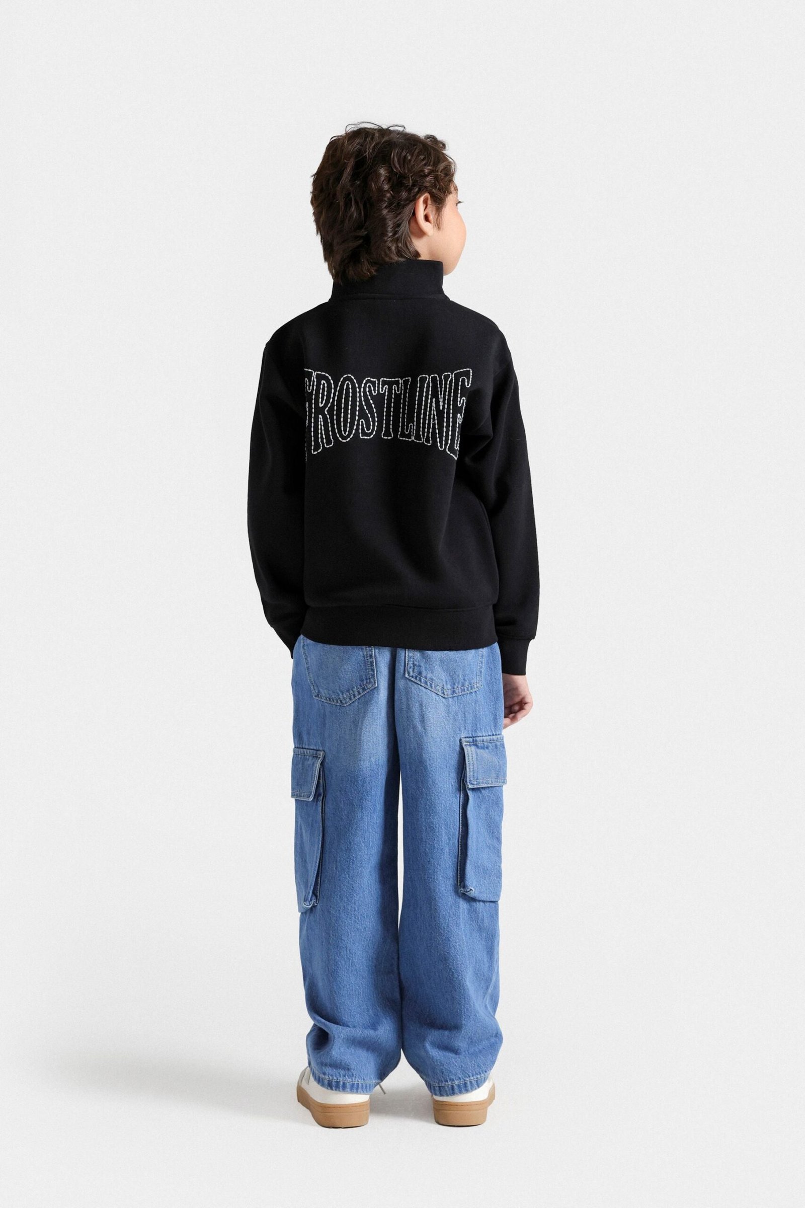 Embroidered Quarter Zip-Up Sweatshirt - Image 6