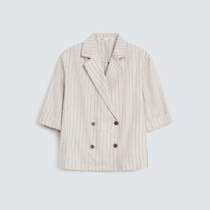 Striped Double Breasted Blazer