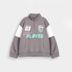 Cut and Sew Slogan Print Sweatshirt