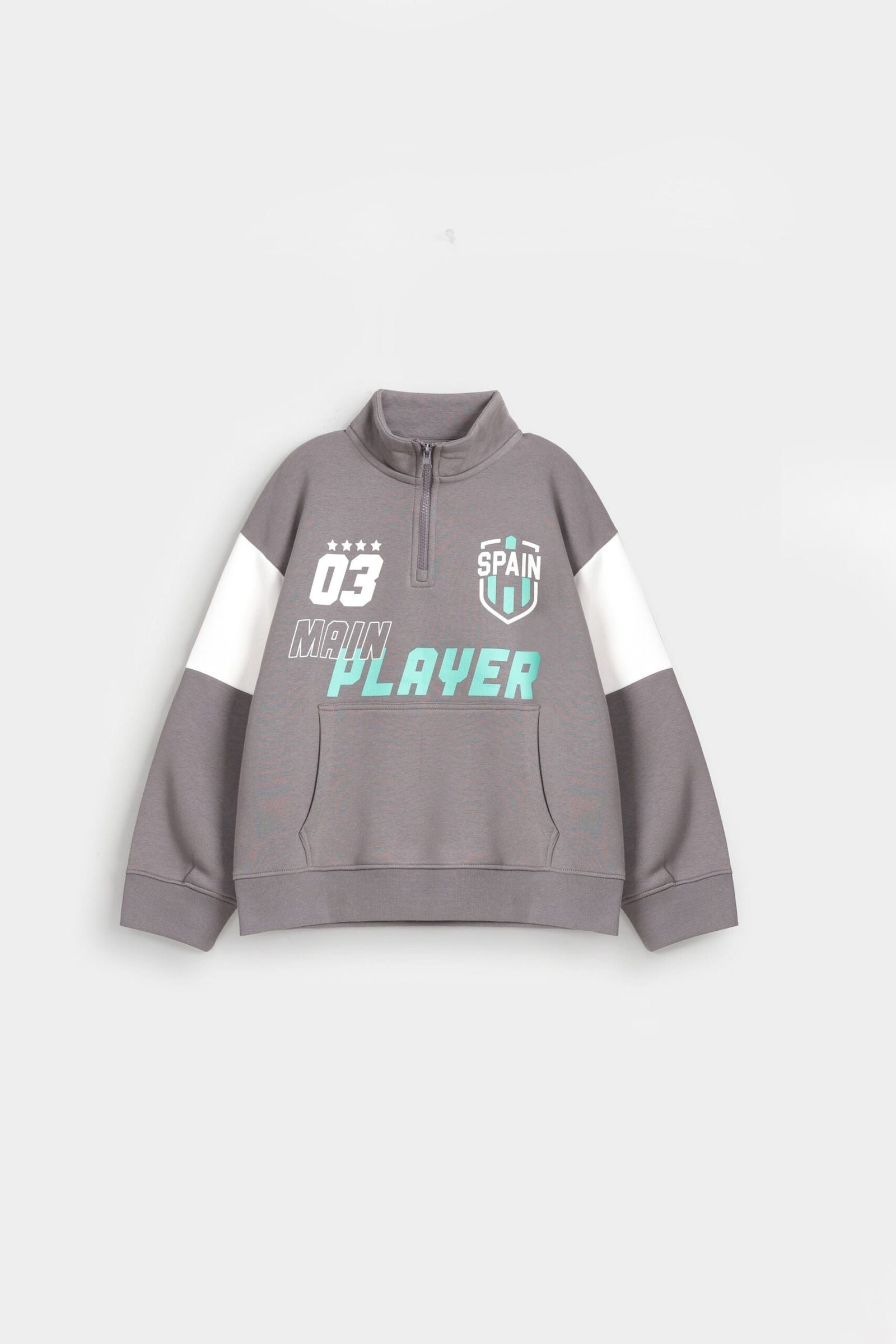 Cut and Sew Slogan Print Sweatshirt