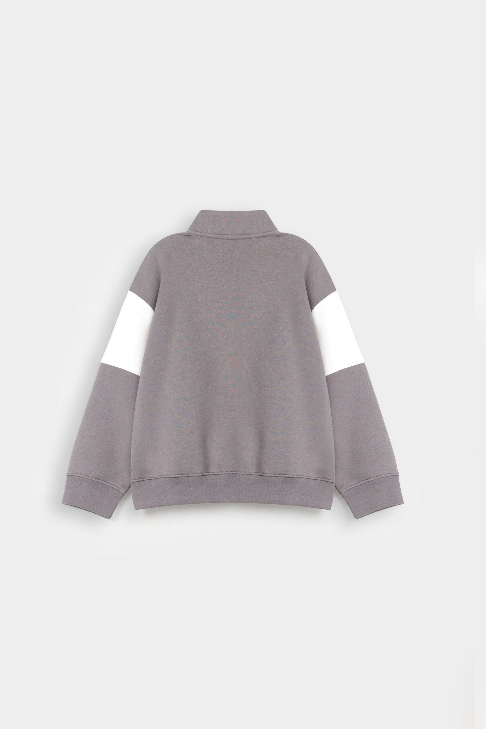 Cut and Sew Slogan Print Sweatshirt - Image 3