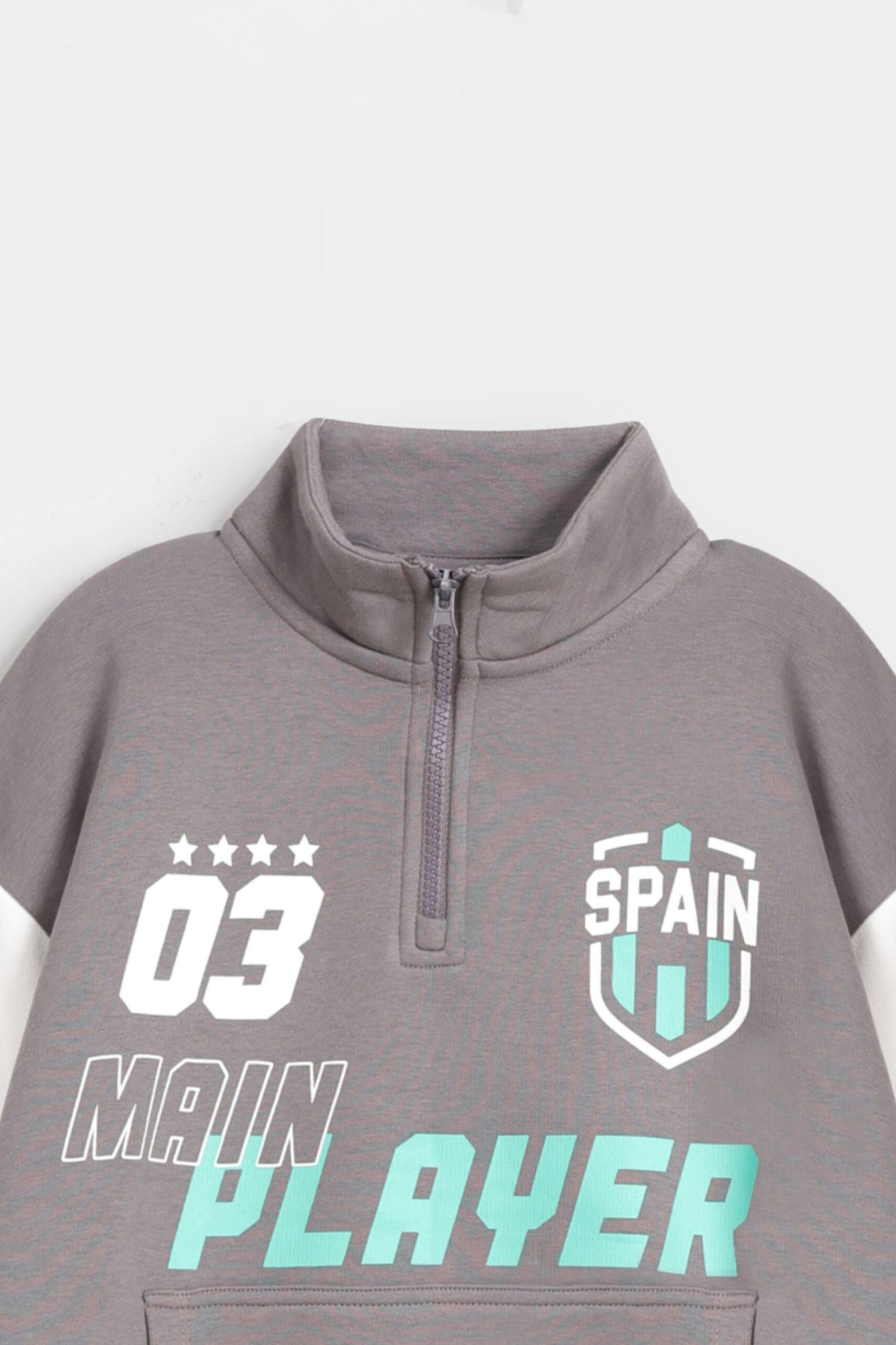 Cut and Sew Slogan Print Sweatshirt - Image 2