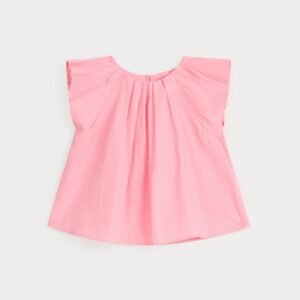Sleeveless Blouse With Pleats Detail