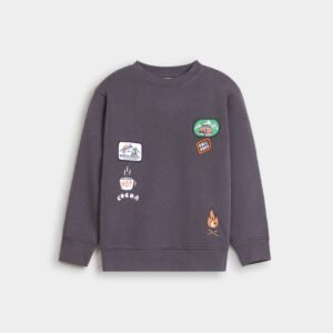 Embroidered Sweatshirt With Label Patch