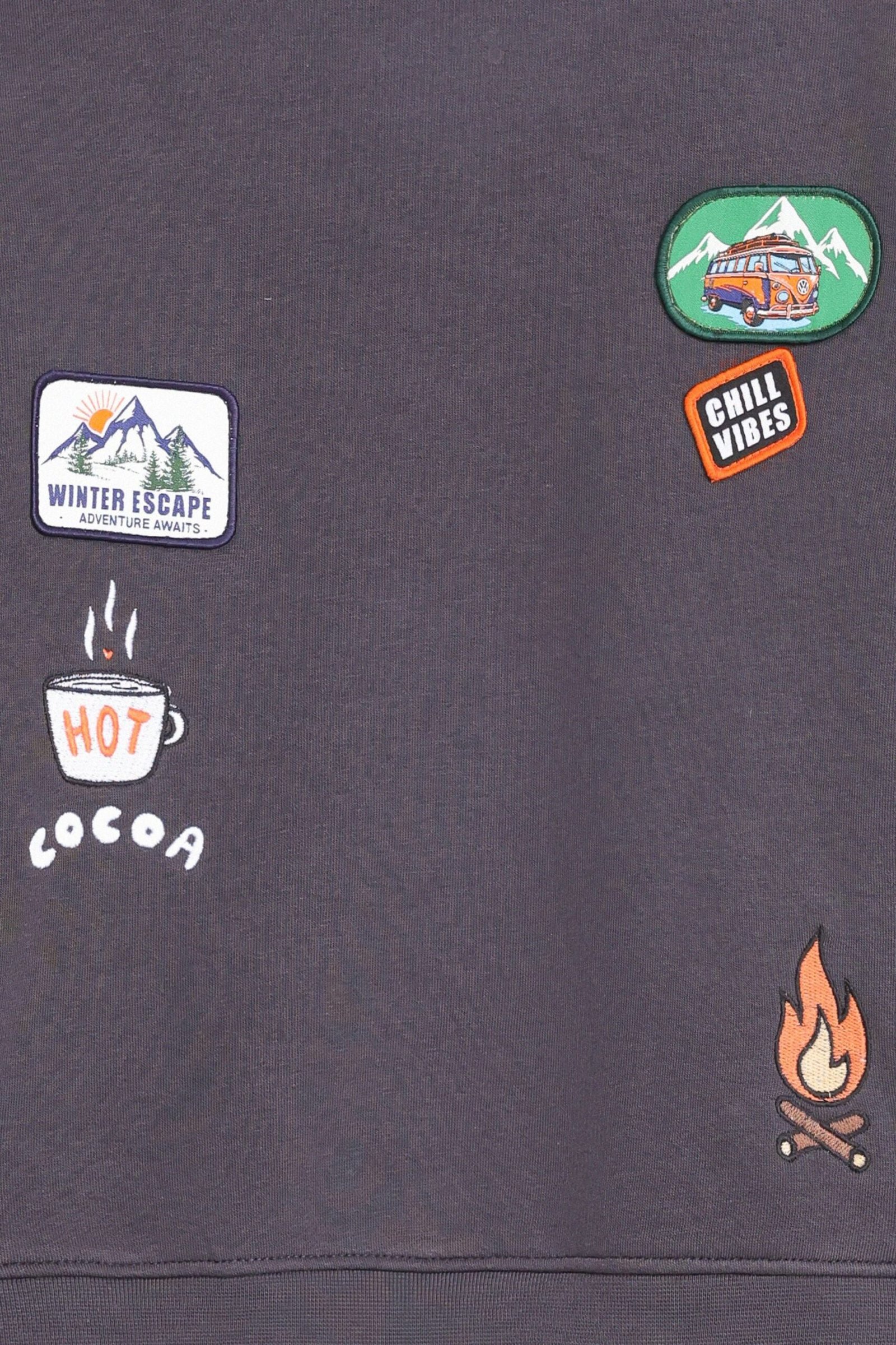 Embroidered Sweatshirt With Label Patch - Image 2