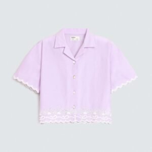 Cropped Embroidered Shirt