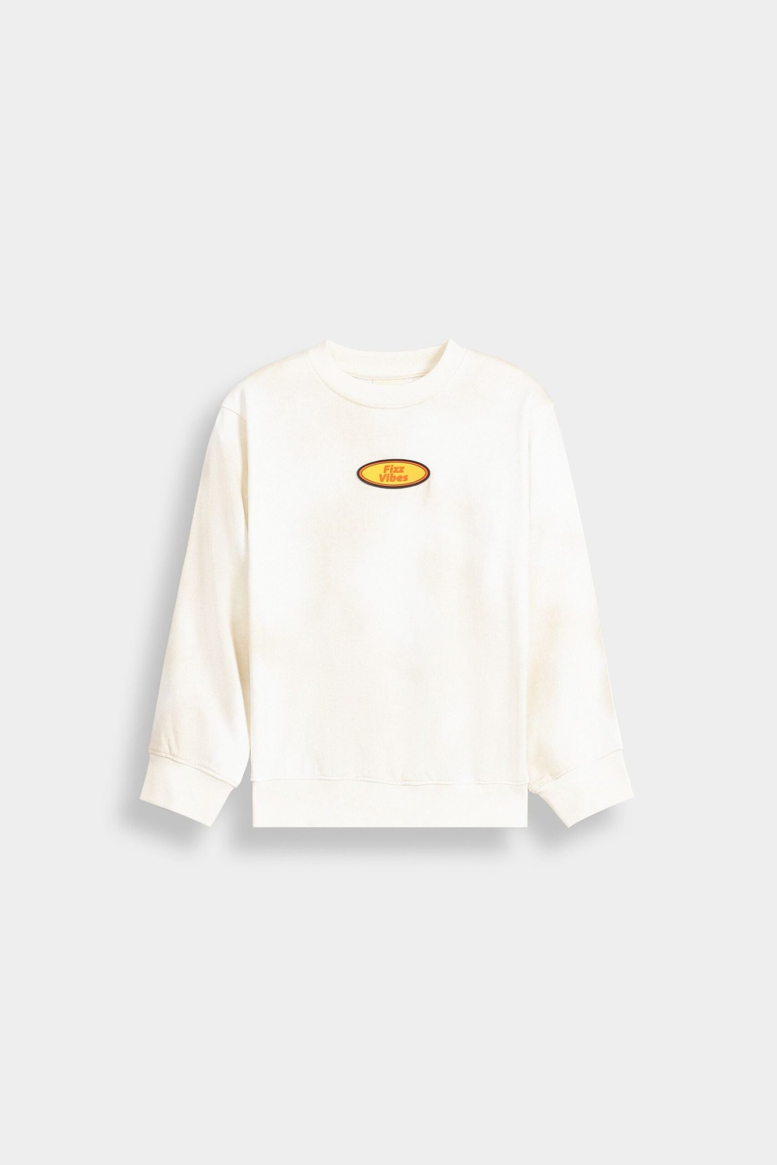 Crew Neck Sweatshirt With Label Patch