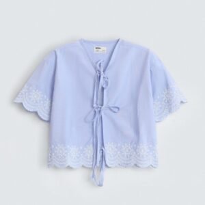 Cropped Embroidered Blouse